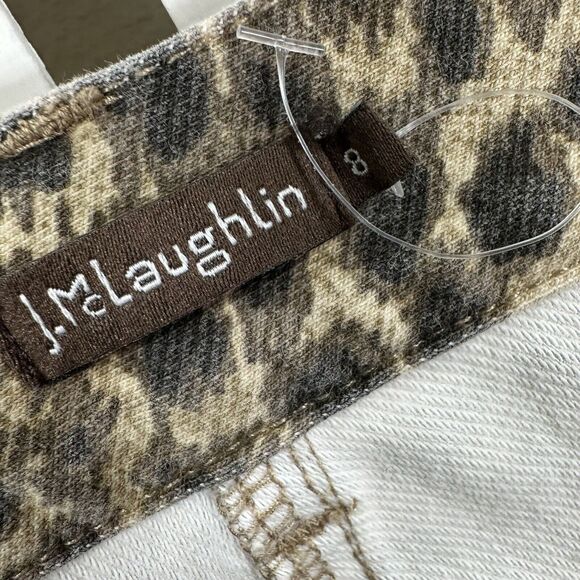 NWOT J McLaughlin Baxter Safari Jeans‎ Leopard Print Zip Ankle Size 8 Pants - Picture 9 of 11